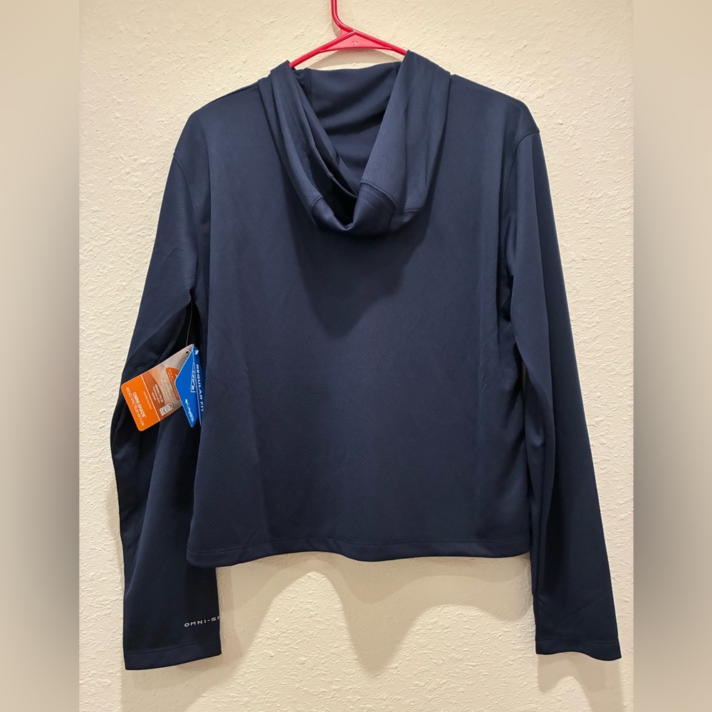 Columbia Womens PFG Solar Stream Hoodie Navy Long Sleeve S - Picture 7 of 13